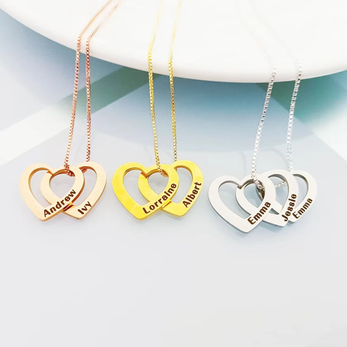 Customized Name Necklace for Women Stainless Steel Heart Carving Pendant Family Jewelry Choker Girlfriend Gift Bijoux Femme