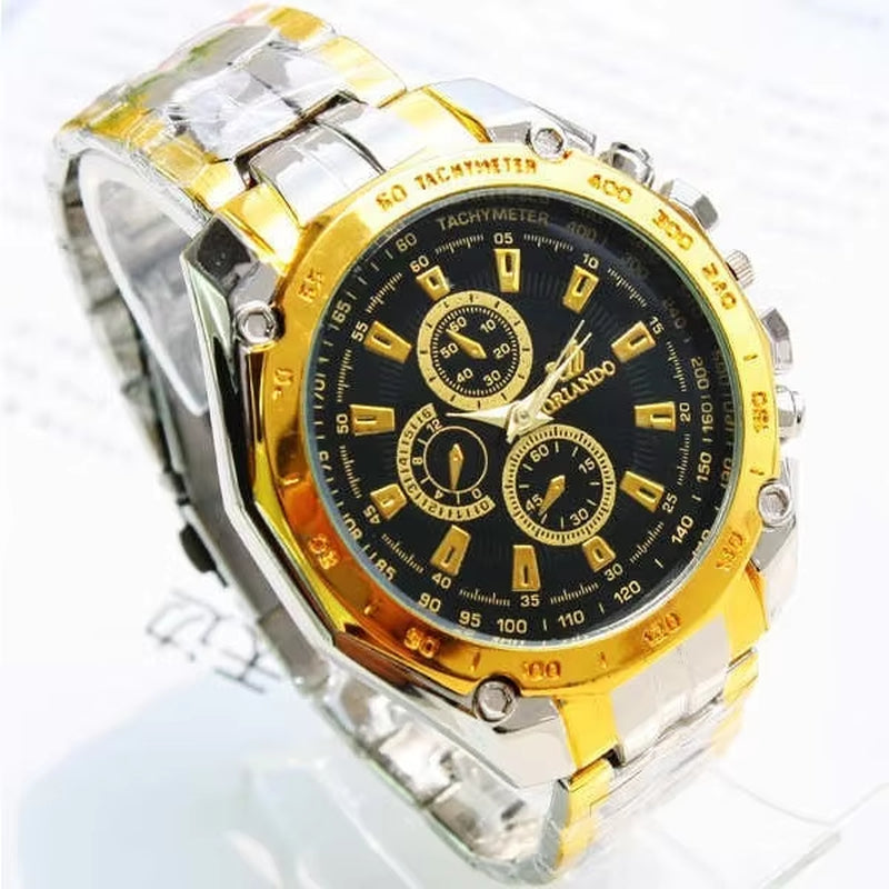 Orlando Luxury Brand Men Watches Luxury Gold Watches Men Stainless Steel Quartz Wristwatches Relogio Masculino Heren Horloge